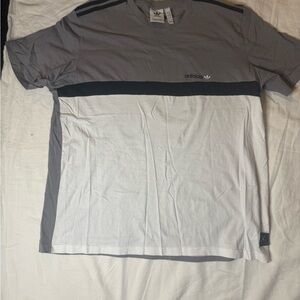 Adidas Men's Two-Tone Gray and White Tee